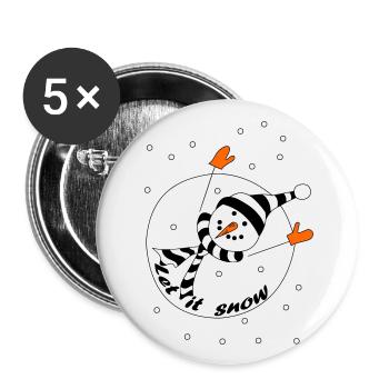 Let it snow - Buttons groß 56 mm (5er Pack) - Weiß - Vorne