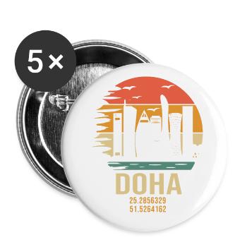 Qatar Doha Doha Qatar - Buttons large 2.2''/56 mm (5-pack) - white - Front