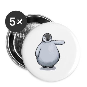 Pinguin - Buttons groß 56 mm (5er Pack) - Weiß - Vorne