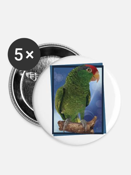 Der Tamaulipas-Papagei - Buttons groß 56 mm (5er Pack) - Weiß