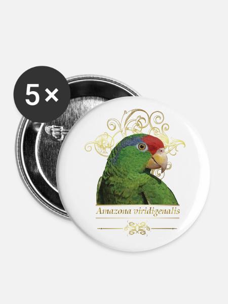 Der Tamaulipas-Papagei - Buttons groß 56 mm (5er Pack) - Weiß