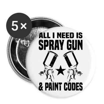 Car painter - Buttons large 2.2''/56 mm (5-pack) - white - Front