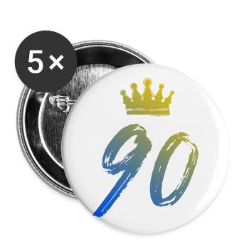 90 Number crown - Buttons large 2.2''/56 mm (5-pack) - white - Front