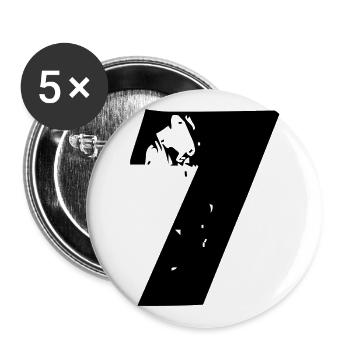 7 Zahl - Buttons groß 56 mm (5er Pack) - Weiß - Vorne
