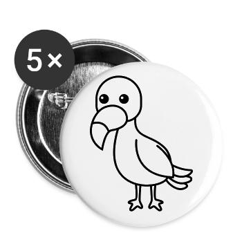 Toucan Comic Animal - Buttons large 2.2''/56 mm (5-pack) - white - Front