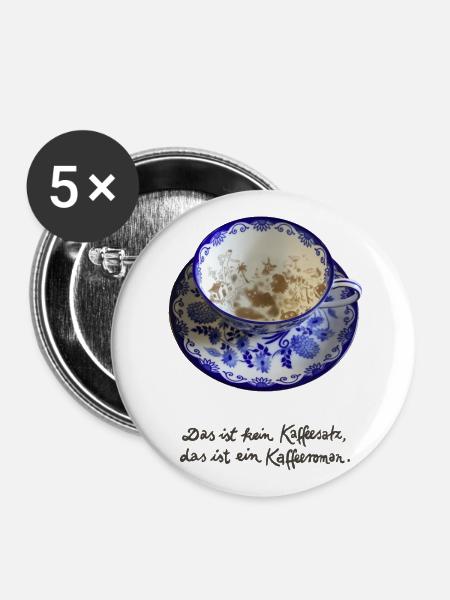Kaffeesatz - Buttons groß 56 mm (5er Pack) - Weiß