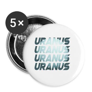Uranus Design - Buttons groß 56 mm (5er Pack) - Weiß - Vorne
