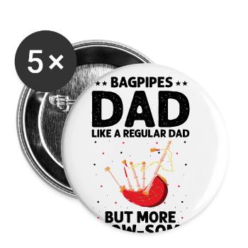 Formation à la cornemuse et à la cornemuse - Lot de 5 grands badges (56 mm) - blanc - Devant
