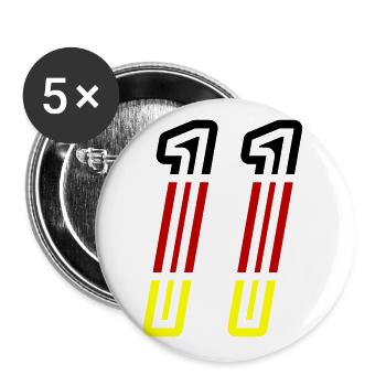 11 Symbole numérique Allemagne - Lot de 5 grands badges (56 mm) - blanc - Devant