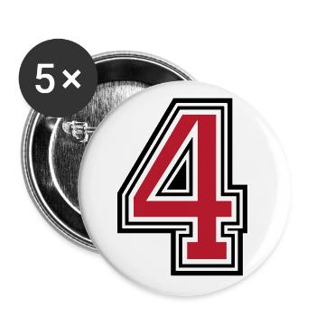 4 Zahl symbol - Buttons groß 56 mm (5er Pack) - Weiß - Vorne
