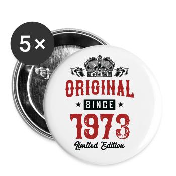 1973 Édition limitée - Lot de 5 grands badges (56 mm) - blanc - Devant