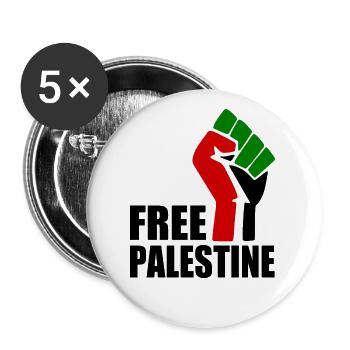 Free palestine - Buttons large 2.2''/56 mm (5-pack) - white - Front