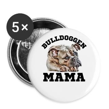 BOULEDOGUES maman chien dictons chien chiens bouledogue - Lot de 5 grands badges (56 mm) - blanc - Devant