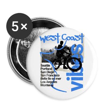 Westküsten-Vibes Belle Ile - Buttons groß 56 mm (5er Pack) - Weiß - Vorne