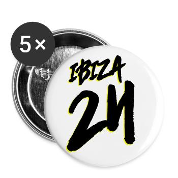 Ibiza 24 - Lot de 5 grands badges (56 mm) - blanc - Devant