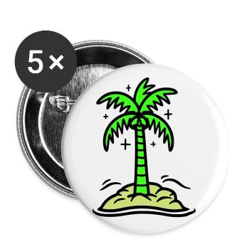Icône de Palm Island Été - Lot de 5 grands badges (56 mm) - blanc - Devant