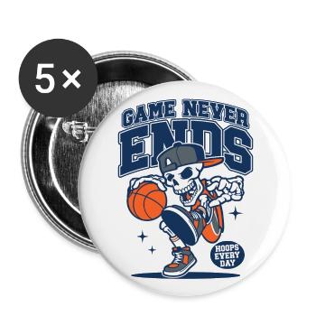 Basketball Basketball Players - Buttons large 2.2''/56 mm (5-pack) - white - Front