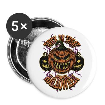 Citrouille d’Halloween - Lot de 5 grands badges (56 mm) - blanc - Devant