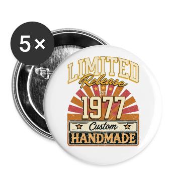 Limited 1977 Lustige Sprüche Geschenk Geburtstag - Buttons groß 56 mm (5er Pack) - Weiß - Vorne
