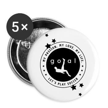 Passion for football - Buttons large 2.2''/56 mm (5-pack) - white - Front