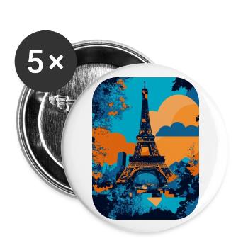 Eiffel Tower - Minimalist 🗼 - Buttons large 2.2''/56 mm (5-pack) - white - Front