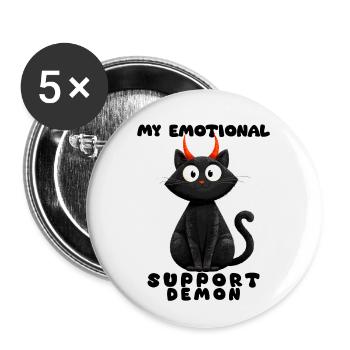 Emotionaler Support-Dämon – Lustige Katzen Edition - Buttons groß 56 mm (5er Pack) - Weiß - Vorne