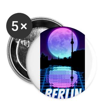 Berlin Skyline Night Moon Nightlife Capitale - Lot de 5 grands badges (56 mm) - blanc - Devant