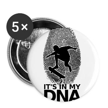 Skateboarder DNA Skateboard Skater Skate Skateing - Buttons groß 56 mm (5er Pack) - Weiß - Vorne