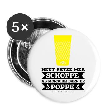 JGA hessisch Frankfurt Apfelwein Crew - Buttons groß 56 mm (5er Pack) - Weiß - Vorne