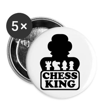 Roi d'échecs - Lot de 5 grands badges (56 mm) - blanc - Devant