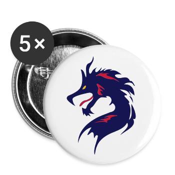❤️👄🐉Dragon en caractère chinois-Dragon d'amour- 龍 - Lot de 5 grands badges (56 mm) - blanc - Devant