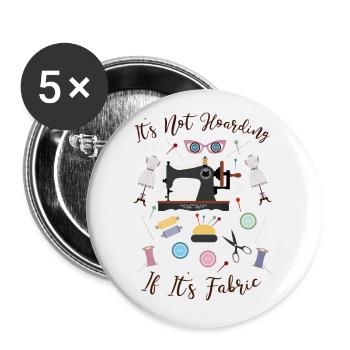 It's Not Hoarding If It's Fabric Sewing Tailoring - Buttons large 2.2''/56 mm (5-pack) - white - Front