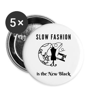 Slow fashion is the new trend - Buttons large 2.2''/56 mm (5-pack) - white - Front