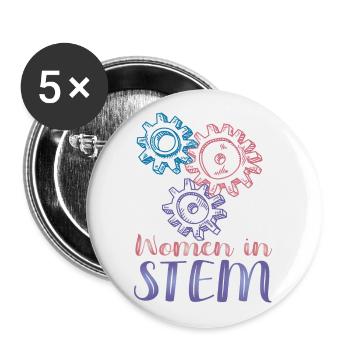 Women In Stem - Engineering - Buttons large 2.2''/56 mm (5-pack) - white - Front