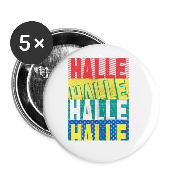 Halle Germany City Font Skyline Home - Buttons large 2.2''/56 mm (5-pack) - white - Front