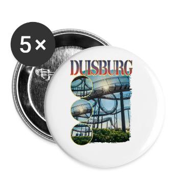 Duisburg Deutschland Stadt Skyline Heimat Liebe - Buttons groß 56 mm (5er Pack) - Weiß - Vorne