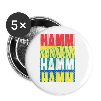 Hamm Germany City Font Skyline Home - Buttons large 2.2''/56 mm (5-pack) - white - Front