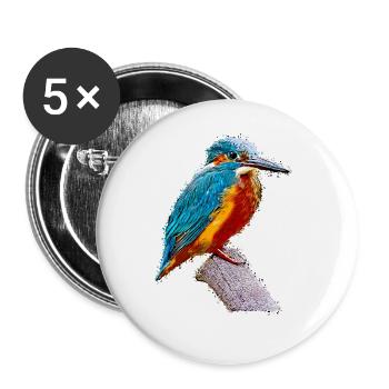 Hummingbird Bird Animal Art Watercolor Cartoon Colorful - Buttons large 2.2''/56 mm (5-pack) - white - Front