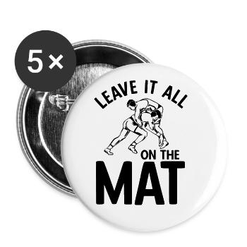 Grappling Martial Arts Wrestling - Buttons groß 56 mm (5er Pack) - Weiß - Vorne