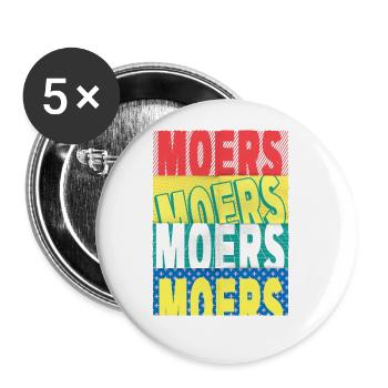 Moers Deutschland Stadt Schrift Skyline - Buttons groß 56 mm (5er Pack) - Weiß - Vorne