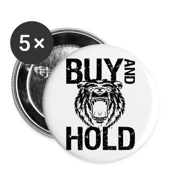 Buy and Hold Stock Exchange Bulle Baer Stock Investor - Buttons large 2.2''/56 mm (5-pack) - white - Front