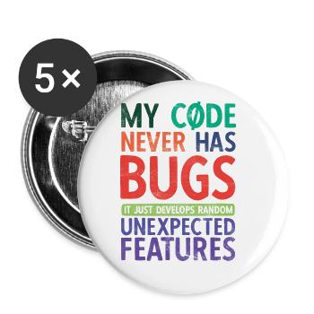 Software Ingenieur Informatiker Programmierer - Buttons groß 56 mm (5er Pack) - Weiß - Vorne