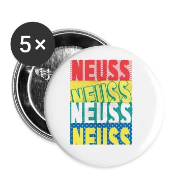 Neuss Germany City Font Skyline - Buttons large 2.2''/56 mm (5-pack) - white - Front