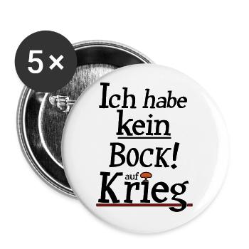 Kein Bock auf Krieg - Buttons groß 56 mm (5er Pack) - Weiß - Vorne
