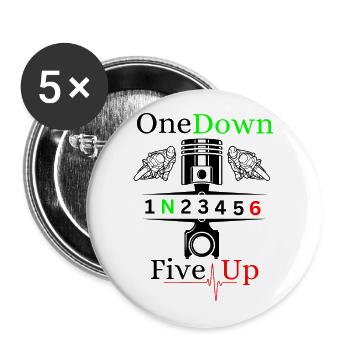 Motorrad Gänge Schaltung 1N23456 - Buttons groß 56 mm (5er Pack) - Weiß - Vorne