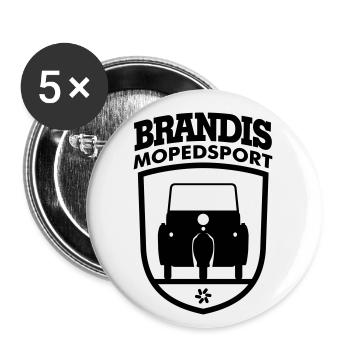 Krause Duo Mopedsport Brandis Emblem - Buttons groß 56 mm (5er Pack) - Weiß - Vorne