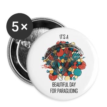 Parapente Gleitschirm Paragleiter Parapente - Lot de 5 grands badges (56 mm) - blanc - Devant