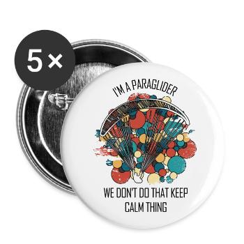 Parapente Gleitschirm Paragleiter Parapente - Lot de 5 grands badges (56 mm) - blanc - Devant