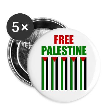 Free palestine - Lot de 5 grands badges (56 mm) - blanc - Devant