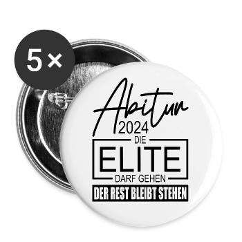 Abitur 2024 - Buttons groß 56 mm (5er Pack) - Weiß - Vorne